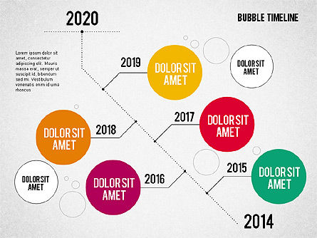 Línea de tiempo de la burbuja, Diapositiva 6, 02205, Timelines & Calendars — PoweredTemplate.com