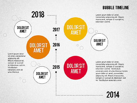 Línea de tiempo de la burbuja, Diapositiva 8, 02205, Timelines & Calendars — PoweredTemplate.com
