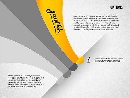 Four Step Tilted Options Banner, PowerPoint Template, 02206, Stage Diagrams — PoweredTemplate.com