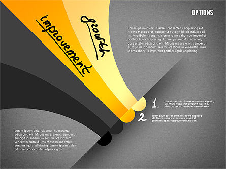 4 단계 기울어 진 옵션 배너, 슬라이드 10, 02206, 단계 도표 — PoweredTemplate.com