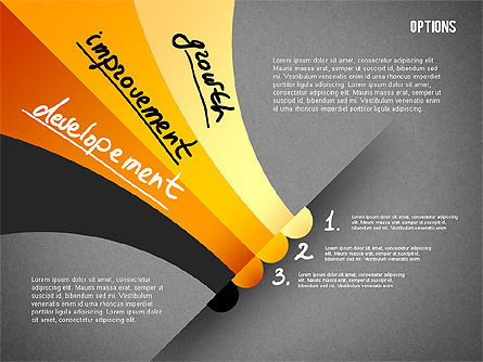 Banner de opções de quatro inclinações, Deslizar 11, 02206, Diagramas de Etapas — PoweredTemplate.com