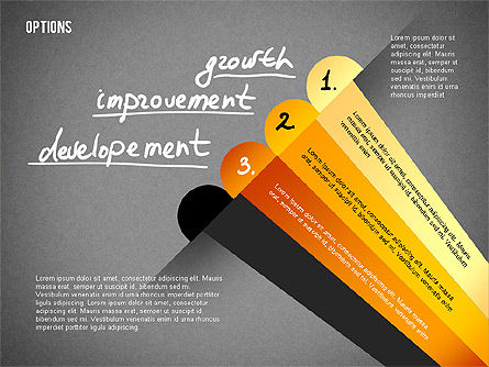 4 단계 기울어 진 옵션 배너, 슬라이드 15, 02206, 단계 도표 — PoweredTemplate.com