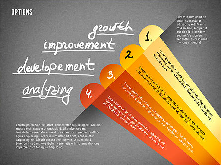 Four Step Tilted Options Banner, Slide 16, 02206, Stage Diagrams — PoweredTemplate.com