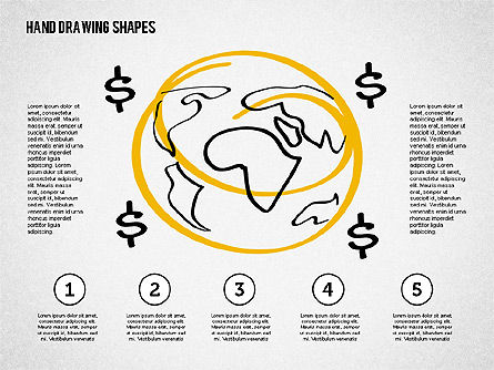 Doodles financiers, Diapositive 3, 02207, Formes — PoweredTemplate.com