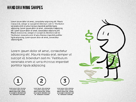 Doodles financiers, Diapositive 4, 02207, Formes — PoweredTemplate.com