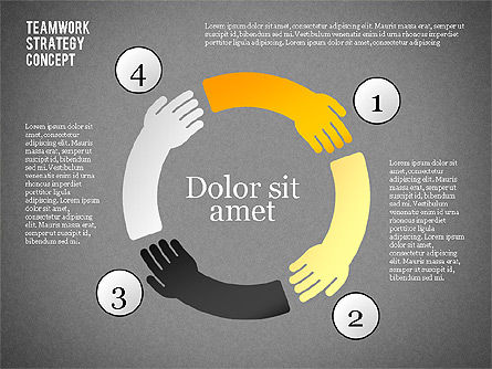 Concept de stratégie de travail en équipe, Diapositive 10, 02208, Schémas de procédés — PoweredTemplate.com