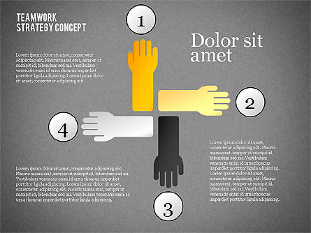Concept de stratégie de travail en équipe, Diapositive 11, 02208, Schémas de procédés — PoweredTemplate.com