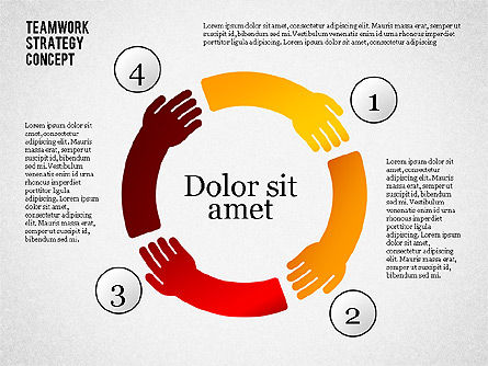 Concepto de estrategia de trabajo en equipo, Diapositiva 2, 02208, Diagramas de proceso — PoweredTemplate.com