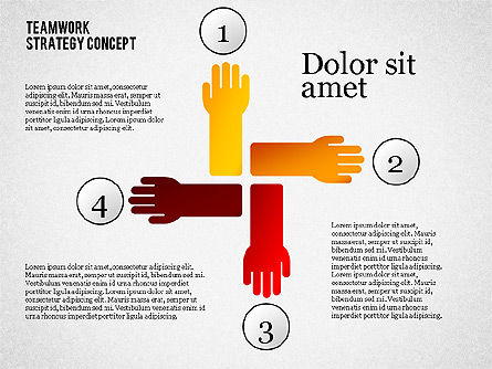 Concept de stratégie de travail en équipe, Diapositive 3, 02208, Schémas de procédés — PoweredTemplate.com