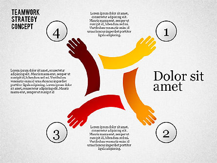 Concept de stratégie de travail en équipe, Diapositive 7, 02208, Schémas de procédés — PoweredTemplate.com