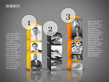 Objetos 3D con fotos, Diapositiva 12, 02210, Formas — PoweredTemplate.com