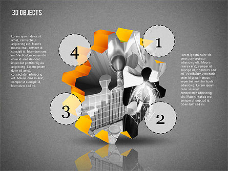 사진이있는 3d 객체, 슬라이드 14, 02210, 모양 — PoweredTemplate.com