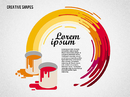 Presentation with Creative Shapes, PowerPoint Template, 02212, Presentation Templates — PoweredTemplate.com