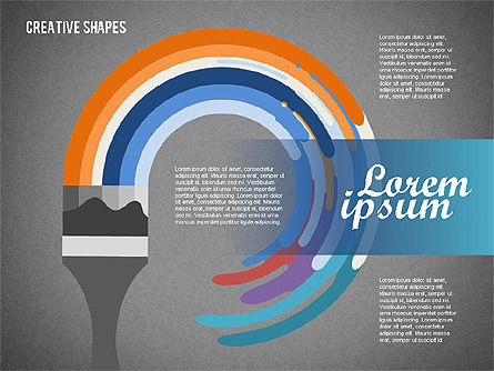 Présentation avec des formes créatives, Diapositive 12, 02212, Modèles de présentations — PoweredTemplate.com
