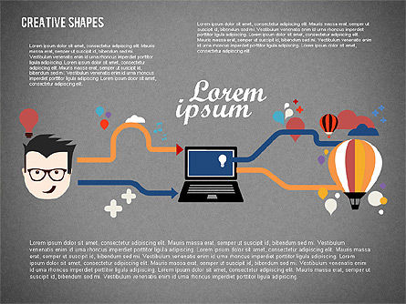 Présentation avec des formes créatives, Diapositive 13, 02212, Modèles de présentations — PoweredTemplate.com