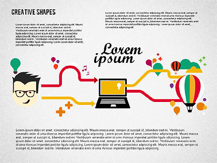Présentation avec des formes créatives, Diapositive 5, 02212, Modèles de présentations — PoweredTemplate.com