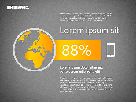 Wereldwijde communicatie infographics, Dia 14, 02215, Infographics — PoweredTemplate.com