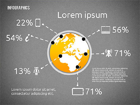 グローバルな通信インフラ, スライド 9, 02215, インフォグラフィック — PoweredTemplate.com