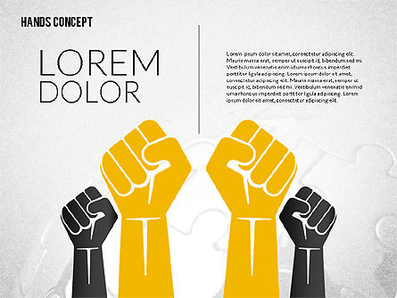 Handen vormen set, PowerPoint-sjabloon, 02217, Figuren — PoweredTemplate.com