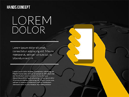 Conjunto de formas de manos, Diapositiva 16, 02217, Formas — PoweredTemplate.com