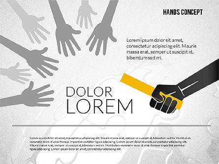 Conjunto de formas de manos, Diapositiva 4, 02217, Formas — PoweredTemplate.com