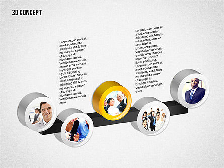 Konsep Diagram 3d, Templat PowerPoint, 02219, Model Bisnis — PoweredTemplate.com
