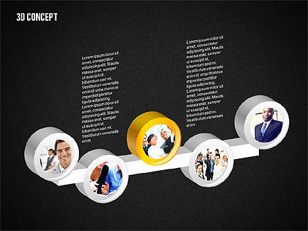 3d 다이어그램 개념, 슬라이드 9, 02219, 비즈니스 모델 — PoweredTemplate.com