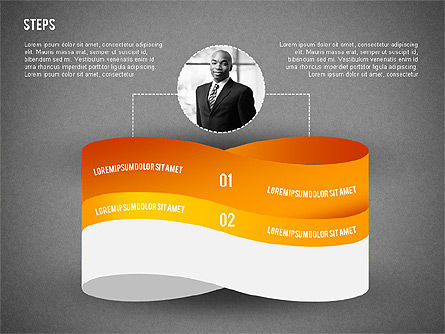 Mobius tira como pasos con fotos, Diapositiva 10, 02221, Diagramas de la etapa — PoweredTemplate.com