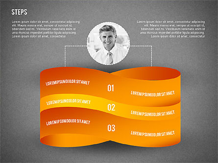 Mobius tira como pasos con fotos, Diapositiva 11, 02221, Diagramas de la etapa — PoweredTemplate.com
