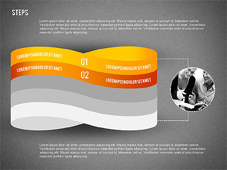 Mobius Strip Like Steps with Photos, Slide 13, 02221, Stage Diagrams — PoweredTemplate.com