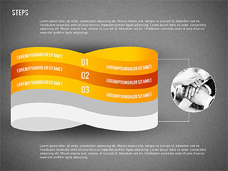 Mobius tira como pasos con fotos, Diapositiva 14, 02221, Diagramas de la etapa — PoweredTemplate.com