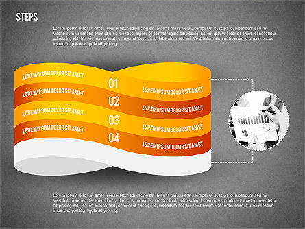 Mobius tira como pasos con fotos, Diapositiva 15, 02221, Diagramas de la etapa — PoweredTemplate.com