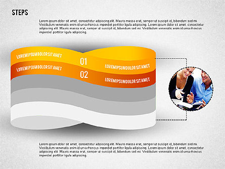 Mobius Strip Like Steps with Photos, Slide 5, 02221, Stage Diagrams — PoweredTemplate.com