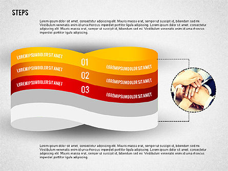 Mobius Strip Like Steps with Photos, Slide 6, 02221, Stage Diagrams — PoweredTemplate.com