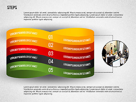 Mobius tira como pasos con fotos, Diapositiva 8, 02221, Diagramas de la etapa — PoweredTemplate.com