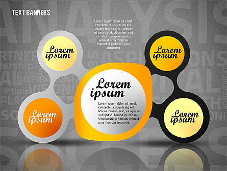 Connected Text Banners, Slide 10, 02222, Text Boxes — PoweredTemplate.com