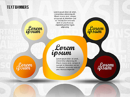 Connected Text Banners, Slide 2, 02222, Text Boxes — PoweredTemplate.com