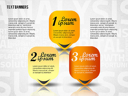 Connected Text Banners, Slide 3, 02222, Text Boxes — PoweredTemplate.com