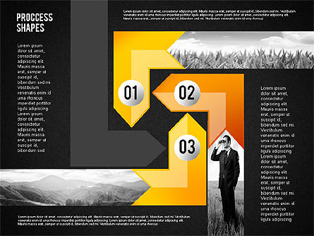 Formas del proceso con fotos, Diapositiva 11, 02223, Diagramas de proceso — PoweredTemplate.com