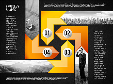 Formas del proceso con fotos, Diapositiva 12, 02223, Diagramas de proceso — PoweredTemplate.com