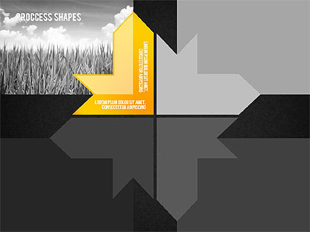 Formas del proceso con fotos, Diapositiva 13, 02223, Diagramas de proceso — PoweredTemplate.com