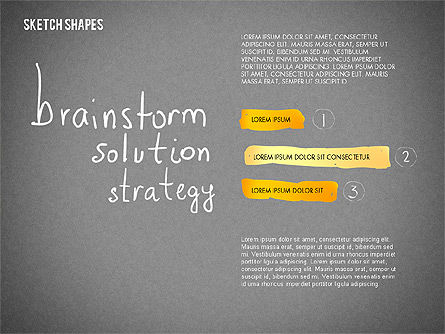 Diagrammes et formes de style croquis, Diapositive 11, 02227, Modèles commerciaux — PoweredTemplate.com