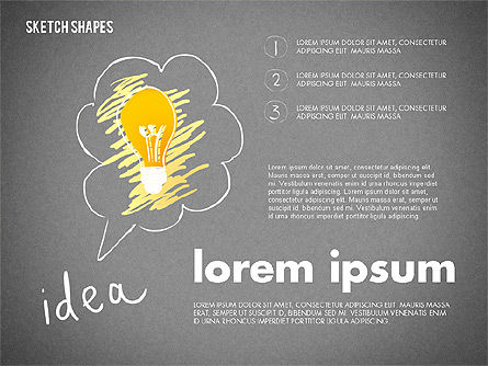 Diagrammes et formes de style croquis, Diapositive 12, 02227, Modèles commerciaux — PoweredTemplate.com