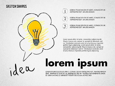 Diagrammes et formes de style croquis, Diapositive 4, 02227, Modèles commerciaux — PoweredTemplate.com