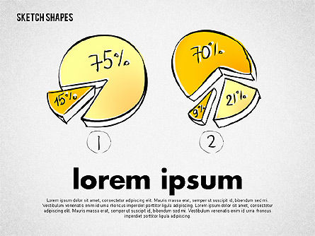 Diagrammes et formes de style croquis, Diapositive 7, 02227, Modèles commerciaux — PoweredTemplate.com