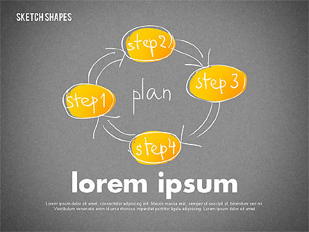 Diagrammes et formes de style croquis, Diapositive 9, 02227, Modèles commerciaux — PoweredTemplate.com