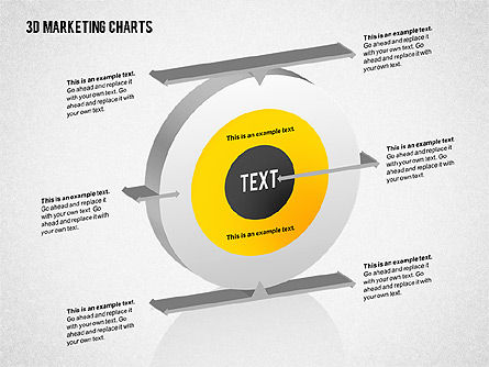 3d marketing chart, PowerPoint-sjabloon, 02229, Businessmodellen — PoweredTemplate.com