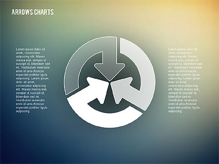 Intersección de flechas en diseño plano, Plantilla de PowerPoint, 02230, Formas — PoweredTemplate.com