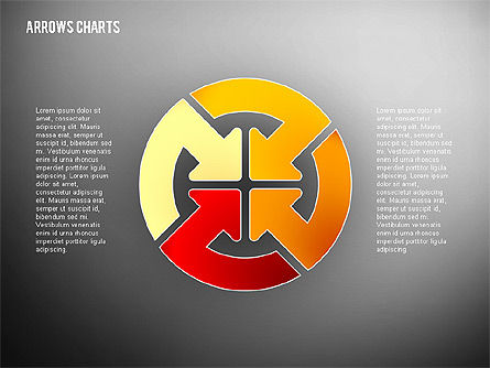 Intersección de flechas en diseño plano, Diapositiva 10, 02230, Formas — PoweredTemplate.com