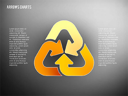 Intersección de flechas en diseño plano, Diapositiva 11, 02230, Formas — PoweredTemplate.com